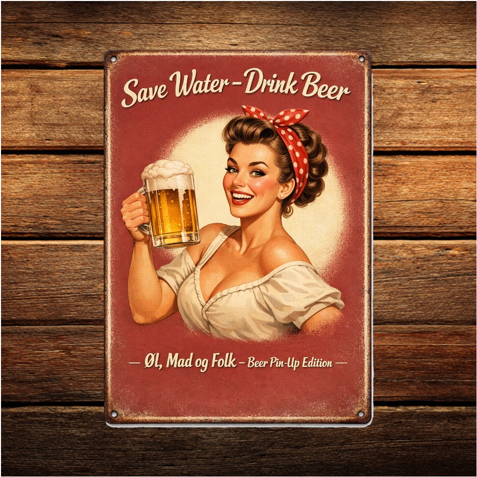 Save Water Drink Beer - pinup