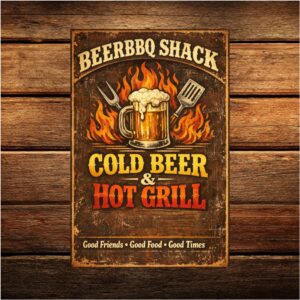 BeerBBQ Shack - Retro Metalskilt