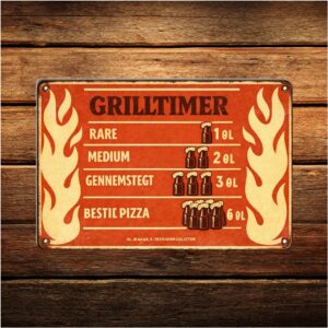Grilltimer - Retro Metalskilt
