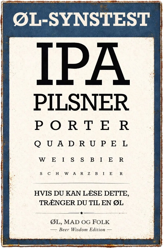 Øl-Synstest - Retro Metalskilt - Billede 2