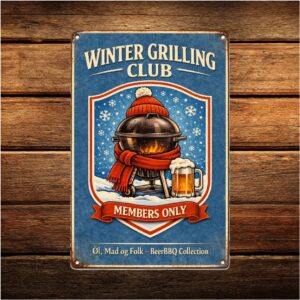 Winter Grilling Club - Retro Metalskilt