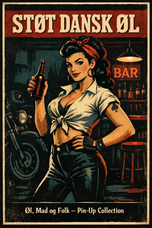 Støt Dansk Øl - Retro Metalskilt - Billede 2